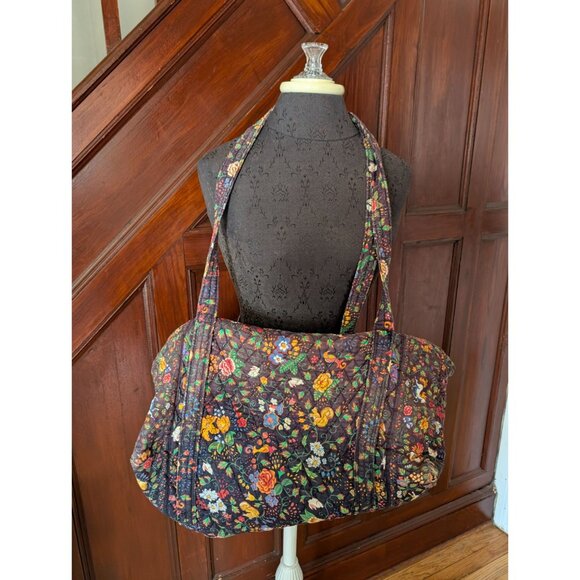 Vera Bradley Handbags - Vera Bradley Large Quilted Floral Tote Bag With Zipper Closure & Dual Handles